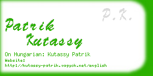 patrik kutassy business card